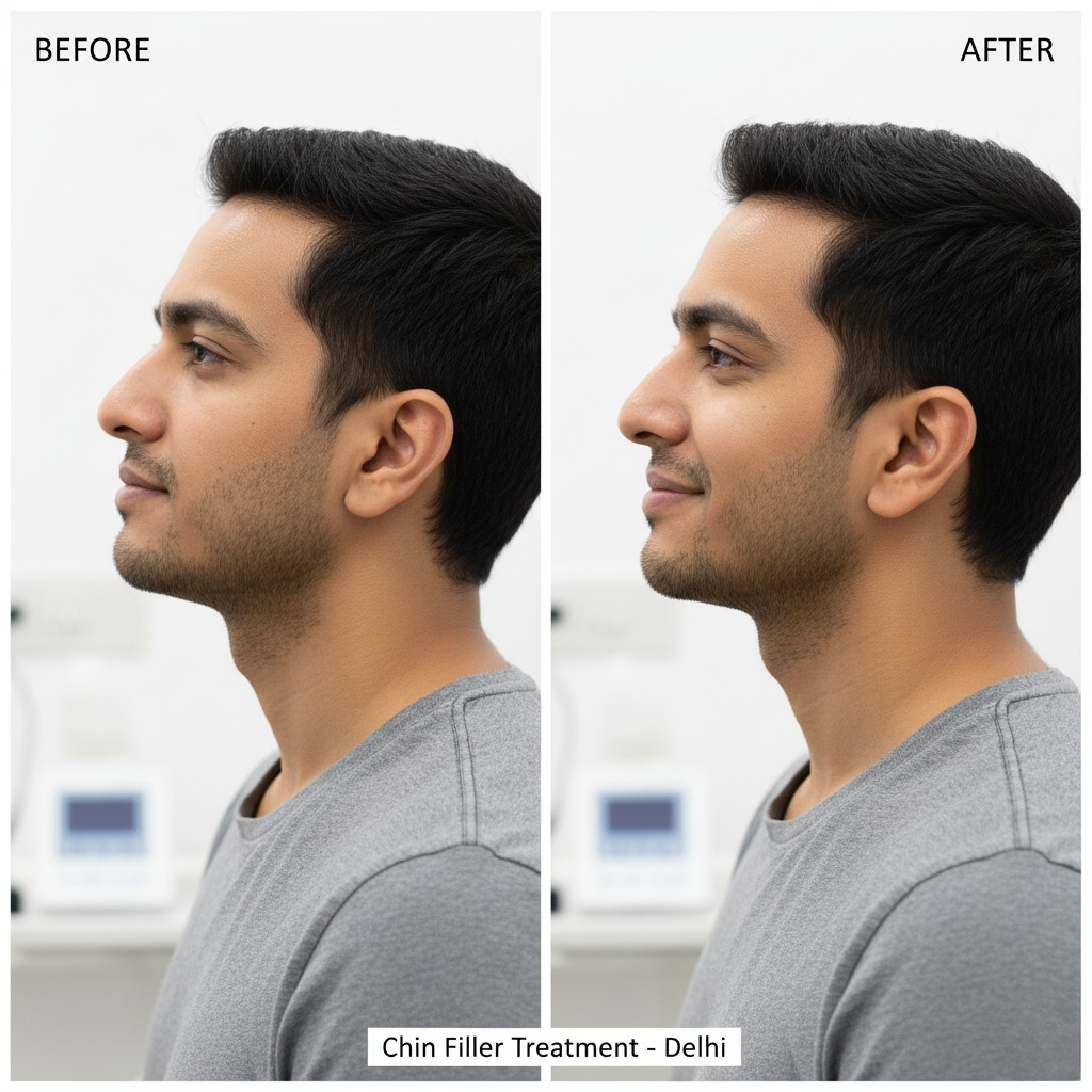 chin filler treatment before and after